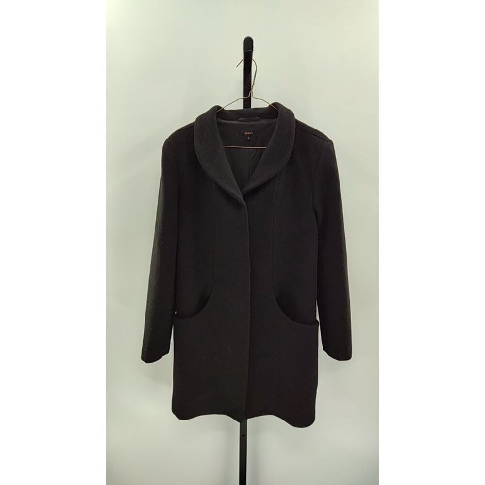 Quince Black Women's Wool-Blend Coat